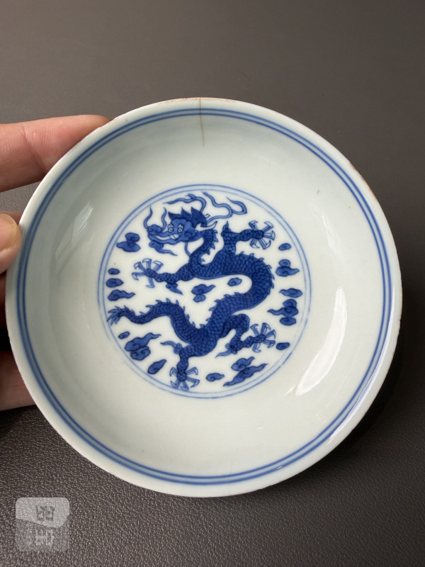 清乾隆 青花云龙纹盘 - 图5